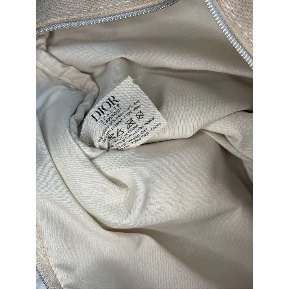 Christian Dior logo makeup pouch - linen/cotton